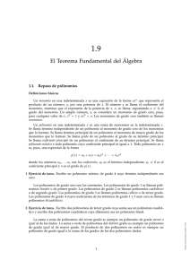8. El Teorema Fundamental del Álgebra