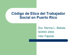 Código de Etica del Trabajador Social en Puerto Rico