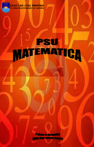 PSU MATEMATICA Profesor de Matemática Emilio Hugo González