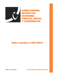 Índice temático 1987-2007 - Revista CIRIEC